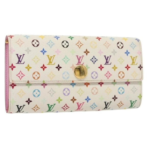 LOUIS VUITTON Multicolor Portefeuille Sarah Wallet White M93532 LV Auth 142372 - Picture 1 of 16